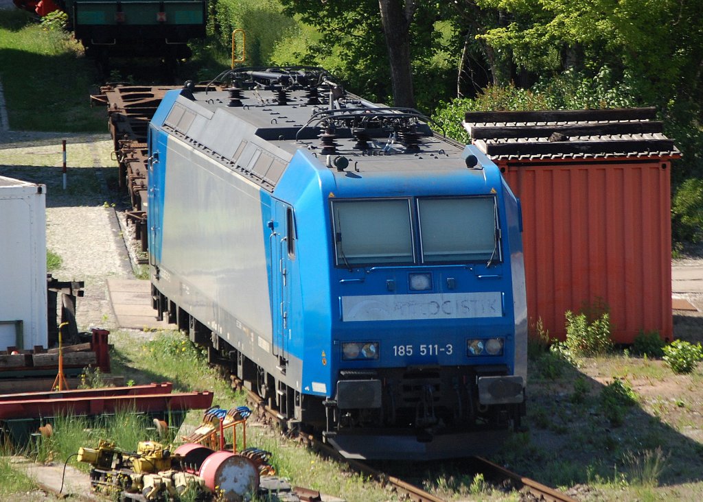 Alpha Trains Leasinglok 185 511-3 (91 80 6185 511-3 D-KIEL, Bj.2002) ehemalig an TXL verliehen zur Zeit des Bildes zeitweise an D&D verliehen am 25.05.09 im Berliner Westhafen. (Aktuell in Diensten von HLG)  