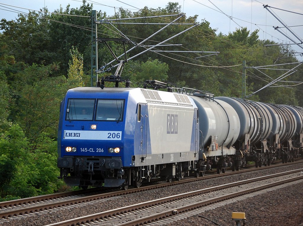 RBH 206 / 145-CL 206 (91 80 6145 102-0 D-RBH, Bj.2001) mit Kesselwagen am 13.08.09 Berlin-Jungfernheide.