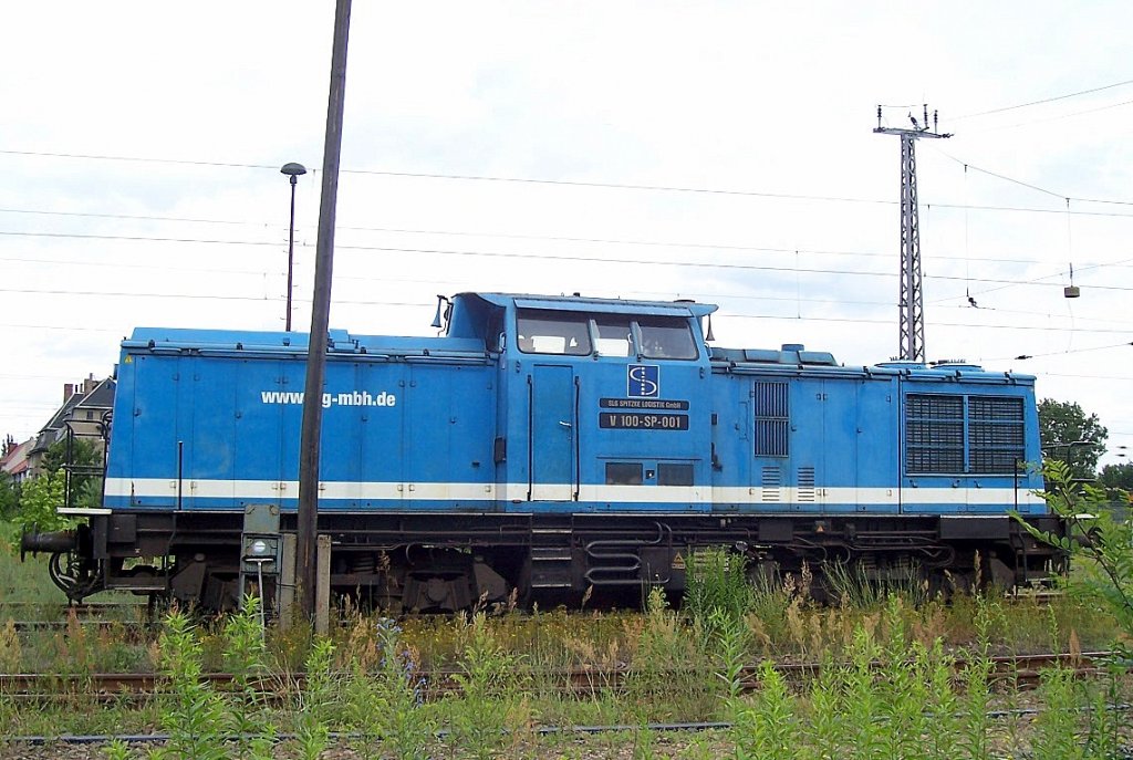 SLG Lok V 100-SP-001 (98 80 3202 846-2 D-SLG, Bj.1976) am 29.06.07 Berlin-Schneweide.