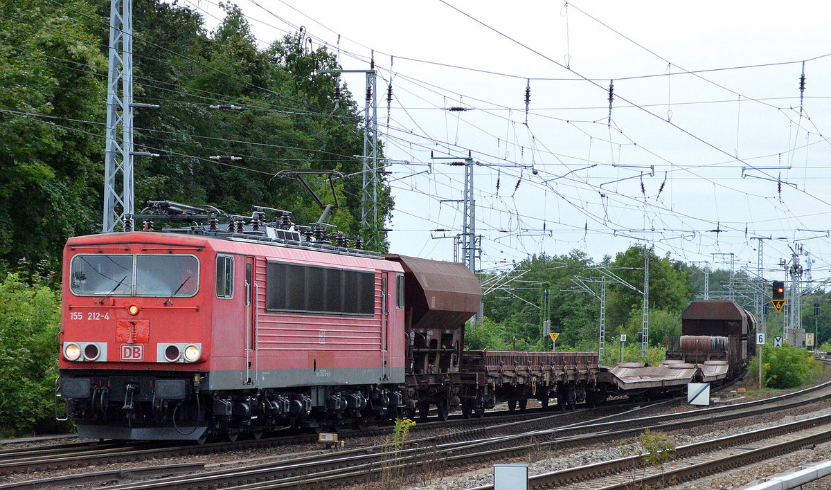 155 212-4 mit einem gemischten Güterzug am 11.08.16 Berlin-Grünau.