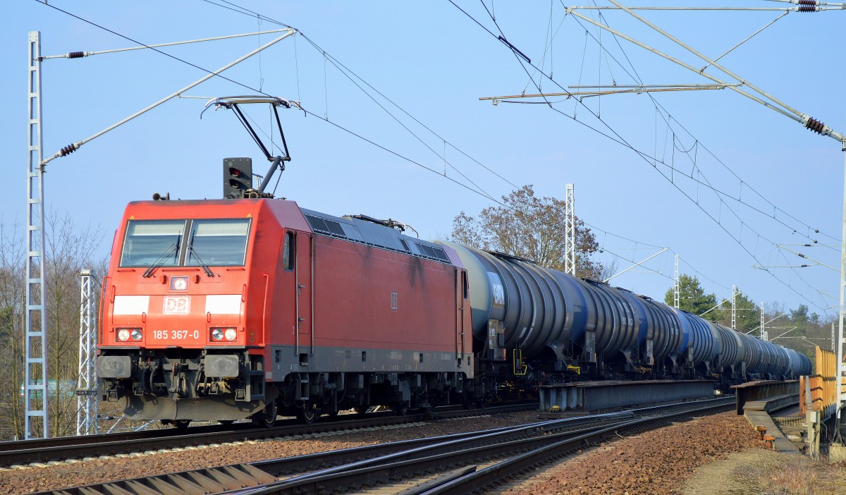 185 367-0 mit Kesswelwagenzug am 09.03.16 Berlin-Wuhlheide.