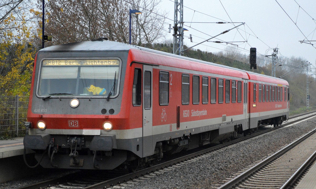 628 653 (eine 628ér der DB Regio Südostbayernbahn) als RB12 Richtung Bhf. Berlin-Lichtenberg bei der Einfahrt Bhf. Berlin-Hohenschönhausen 