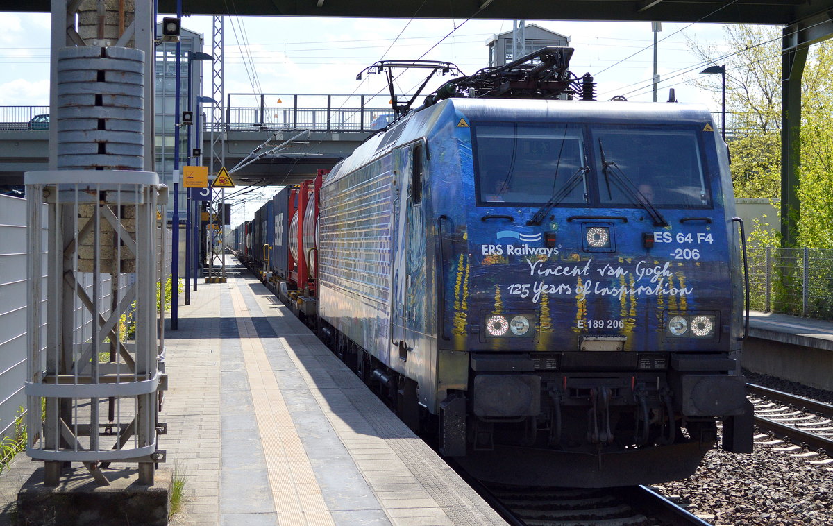 ERSR mit der MRCE Dispo E 189 206 und dem Poznan-Shuttle auf dem Rüchweg nach Rotterdam am 29.04.16 Berlin-Hohenschönhausen.