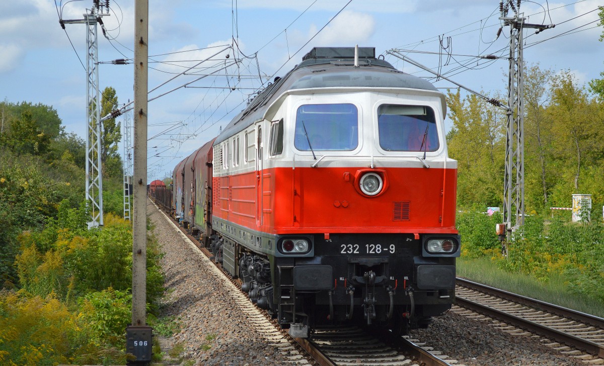 EWR 232 128-9 mit gemischtem Güterzug am 23.09.15 Berlin-Hohenschönhausen.