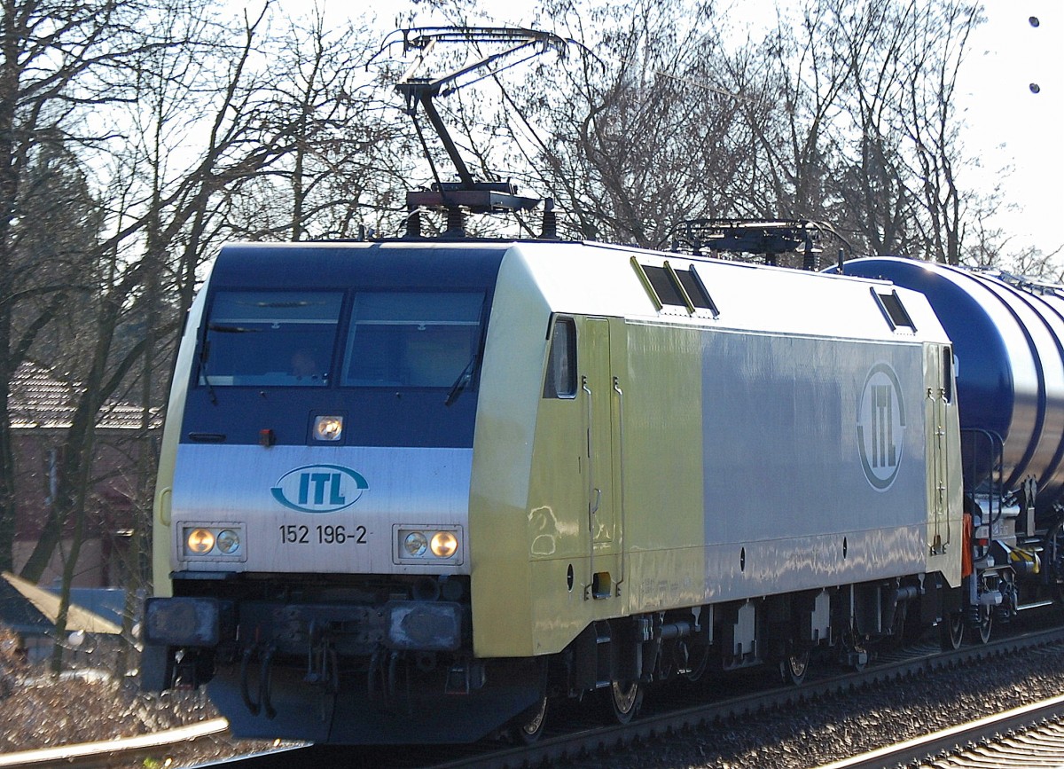 ITL 152 196-2 mit Kesselwagenzug Richtung Schwedt am 24.02.14 Berlin-Karow.
