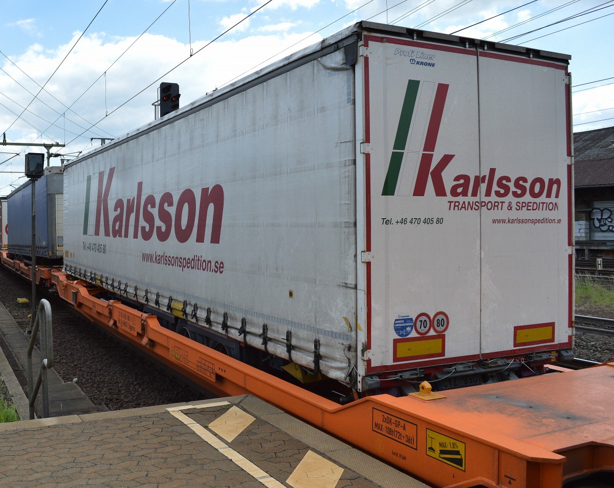 LKW-Auflieger der Karlsson Transport & Spedition am 31.05.14 Bhf. Fulda.