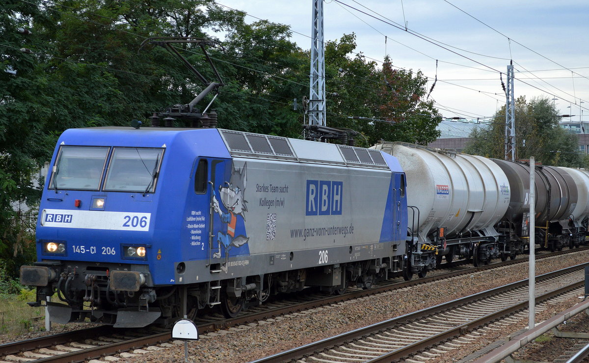 RBH 206/145-CL 206 (145 102-0) mit Kesselwagenzug am 23.09.17 Berlin-Köpenick.