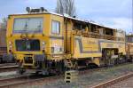 Diese Gleisstopfmaschine vom Typ Plasser & Theurer vom Typ 09-32 CSM gehrt der Gleisbaufirma Heitkamp Rail, 20.04.08 Gbf.