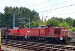 Doppeltraktion 298 326-0 + 298 312-0 mit Übergabezug Richtung Industrieübergabe Nordost am 09.09.16 Berlin-Springpfuhl.