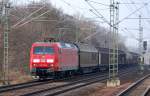 145 005-5 mit Güterzug Höhe Berlin Jungfernheide Berliner Innenring am 03.03.14 Richtung Nordosten.