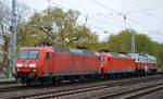 BR 145/564357/lokzug-mit-145-038-6-mit-145 Lokzug mit 145 038-6 mit 145 070-9 + 232 105-7 am Haken am 18.04.17 Berlin-Grünau.