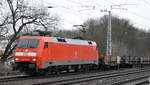 152 040-2 mit einem polnischen Coil-Transportzug (leer) am 22.02.17 Berlin-Grünau.
