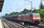 BR 152/584009/doppeltraktion-152-131-9--152-083-2 Doppeltraktion 152 131-9 + 152 083-2 mit Erzzug (leere) Richtung Rostock am 18.07.17 Berlin-Hirschgarten.