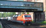 BR 152/594093/152-153-3-mit-gemischtem-gueterzug-am 152 153-3 mit gemischtem Güterzug am 20.06.17 Bf. Hamburg-Harburg Richtung Hafen.