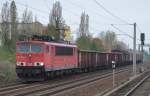 155 010-2 mit einem gemischten Güterzug am 24.10.14 Berlin-Pankow 