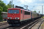 155 113-4 mit gemischtem Güterzug am 04.07.16 Berlin-Hirschgarten.