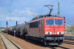 BR 155/525470/155-048-2-mit-einem-gemischten-gueterzug 155 048-2 mit einem gemischten Güterzug am 25.04.16 Bhf. Flughafen Berlin-Schönefeld.