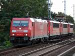 BR 185.2/91429/lokzug-gezogen-von-185-276-3-mit Lokzug gezogen von 185 276-3 mit 155 083-9, 155 016-9 und 155 168-8 am Haken Richtung Bernau am 22.09.09 Berlin-Karow.