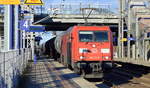 185 311-8 mit Kesselwagenzug (Dieselkraftstoff) am 28.11.16 Berlin-Hohenschönhausen.