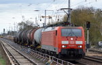 189 010-2 mit einem sehr kurzen gemischten Güterzug am 07.04.16 Berlin-Hirschgarten.