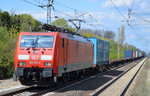 189 010-2 mit Containerzug am 29.04.16 Berlin-Hohenschönhausen.
