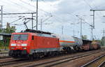 189 061-5 mit einem kurzen gemischten Güterzug am 14.09.17 BF. Flughafen Berlin-Schönefeld.
