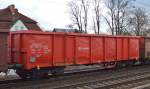 Offener Drehgestell-Güterwagen der DB mit der Nr. 31 RIV 80 D-DB 5342 761-9 Eaos 106 am 03.03.15 Berlin-Karow.