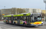 Ein Solaris GN 05 (Urbino 18 2005) BVG-Nr. 4189 Gelenkbus der Berliner Verkehrsbetriebe auf Dienstfahrt, 04.04.16 Berlin-Marzahn.
