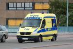 Allg. Ambulance Dienst GmbH mit MB Sprinter Krankentransportwagen, 09.08.11 Berlin-Putlitzbrcke. 