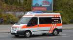 Ein FORD TRANSIT Krankentransportfahrzeug der Fa. Krankentransport STAHL GmbH aus Berlin am 05.11.14 Berlin-Pankow.