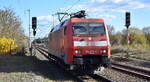 db-cargo-ag/912848/db-cargo-ag-mainz-d-mit DB Cargo AG, Mainz [D] mit ihrer '152 015-4' [NVR-Nummer: 91 80 6152 015-4 D-DB] aus Ziltendorf EKO kommend am 08.04.26 Höhe Bahnhof Wiesenau.