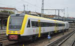 Leider nur als Nachschuss, hvle 285 105-3 überführt einen Neigetechnik-Nahverkehrstriebwagen der Deutschen Bahn AG, Triebzug 612 509 (sah etwas lädiert aus)in der gelb-weißen