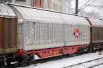 Ein noch ganz frischer sterreichischer Schiebewandwagen der Rail Cargo Austria eingestellt mit der Nr.