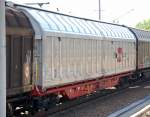 Grorumiger Schiebewandwagen mit Drehgestellen aus sterreich der Rail Cargo Austria eingestellt mit der Nr.
