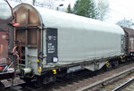 Drehgestell-Flachwagen mit Schiebeplane für Coil-Transporte vom Einsteller AAE Cargo eingestellt in Schweden mit der Nr.