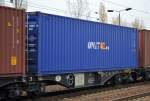 Blauer UNIT40.eu Container am 30.10.15 Bhf.