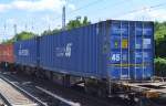 Ein blauer 45ér Container der Fa. CONTAINER LEASING am 30.06.15 Berlin-Hirschgarten.