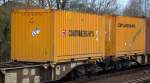 Die finnische Fa.Containerships Ltd Oy mit zwei ihrer gelben Container am 25.02.16 Berlin-Hirschgarten.