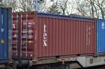 Ein 20`Open Top-Container von tex am 26.01.16 Berlin-Hirschgarten.