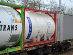 Ein EXSIF Tankcontainer (UN-Nr. 33/2412 = Tetrahydrothiophen) am 04.04.16 Berlin-Köpenick.