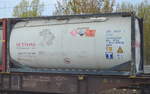 Ein 20’ Standard Tank-Container vom weltweit agierendem Intermodal Unternehmen der SUTTONS Group (UN.-Nr.: 38/1289 = Natriummethylat, Lösung in Alkohol) am 20.04.17 Bf. Flughafen BErlin-Schönefeld.