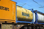 Das brtische Unternehmen Bulkhaul Ltd. mit einem 20’ Standard tankcontainer am 17.05.17 Berlin-Wuhlheide.