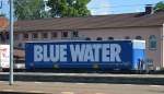 Am 31.05.14 Bhf. Fulda ein Blue Water LKW-Auflieger vom dänischen Logiistiker Blue Water Shiping.