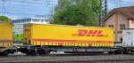 lkw-auflieger-klv/362052/nicht-nur-reichlich-container-werden-von Nicht nur reichlich Container werden von der deutschen DHL per Bahn transportiert auch LKW-Auflieger sind häufig zu sichten, 03.05.14 Bhf.Fulda. 