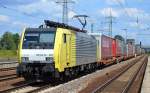MRCE Dispolok 189 203-3/ES 64 F4-203 für ERSR mit KLV-Güterzug am 01.08.14 bei der Durchfahrt Bhf.