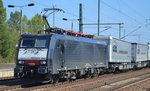 VTG Rail Logistics Deutschland GmbH mit der MRCE Dispolok ES 64 F4 - 840 (91 80 6189 840-2 D-DISPO, Siemens Bj.2010) und einem KLV-Zug am 08.09.16 Durchfahrt Bf.