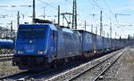 lte-logistik-und-transport-gmbh-graz/913327/lte-logistik-und-transport-gmbh-graz LTE Logistik und Transport GmbH, Graz [A] mit ihrer '186 943' [NVR-Nummer: 91 80 6186 943-7 D-LTE] und einem KLV-Zug Richtung Polen am 15.04.26 Höhe Bahnhof Ruhland.