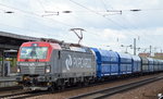 PKP Cargo mit EU46-505/193-505 und Ganzzug Schüttgutwagen am 19.04.16 Durchfahrt Bhf.