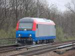 Auf Abnahmefahrt noch ohne Nr. und Firmenbezeichnung, die Siemens ER 20 ist fr die rumnische Firma Cargo Trans Vagon (insges. sind zwei bestellt) am 06.04.11 Mhlenbeck-Mnchmhle Richtung Oranienburg.
