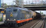 BR 151/611537/hectorrail-mit-162001-mabuse-91-80 Hectorrail mit 162.001 'Mabuse' (91 80 6 151 013-0 D-HCTOR) und Kesselwagenzug (leer) Richtung Stendell am 17.05.18 Berlin-Hohenschönhausen.